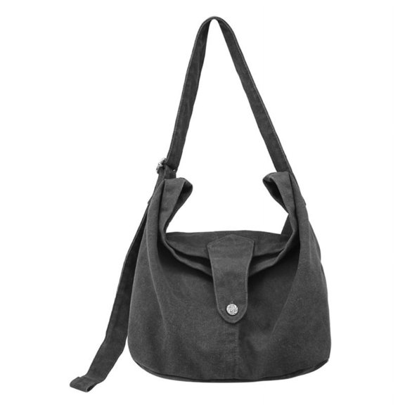 Trendy Unisex Canvas Messenger Bag with Adjustable Strap for Travel and School