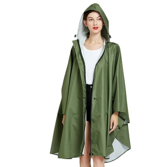 Trendy Unisex Cape Coat Lightweight Windproof Outdoor Rain Poncho With Color Block Design For All Seasons