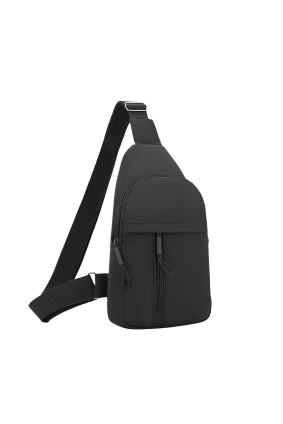 Trendy Unisex Chest Bag - 3-Way Convertible Crossbody/Backpack/Sling Bag Lightweight 0.26lb Nylon Sports Bag for Hiking/Travel (Black)