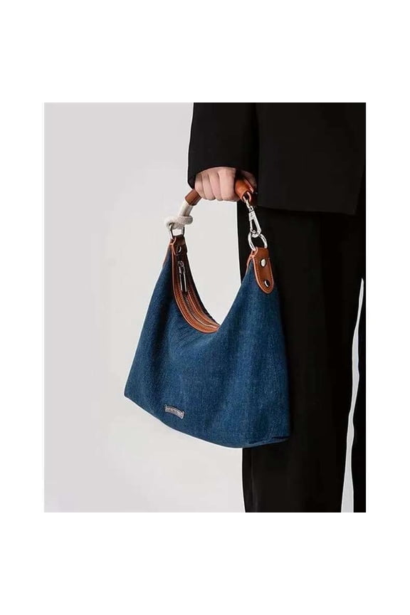Trendy Unisex Denim Messenger Bag - Versatile Work & Casual Use Design