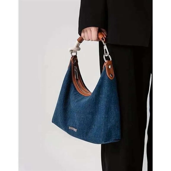 Trendy Unisex Denim Messenger Bag - Versatile Work & Casual Use Design