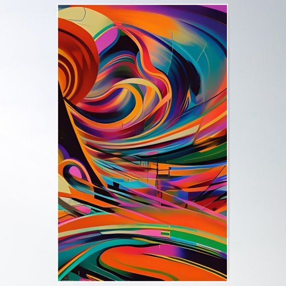 Trendy Urban Modern Street Art Colorful Abstract Pattern Poster Wall Art, Modern Wall Decor For Living Room Bedroom, 16x24 UNFRAMED