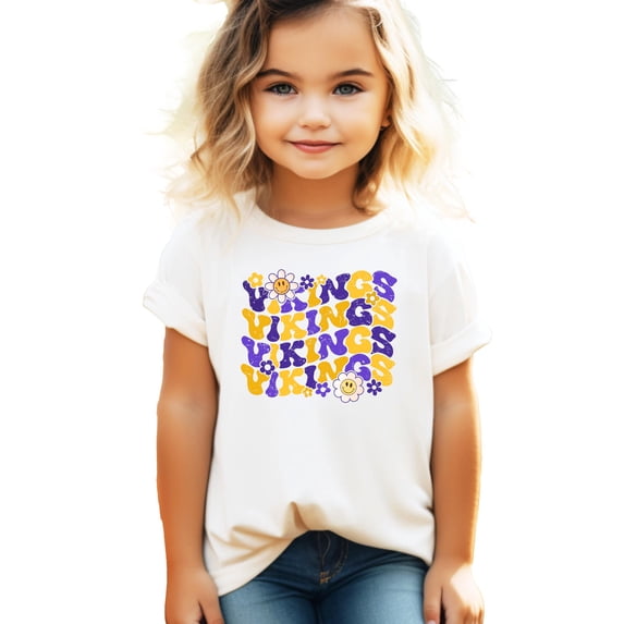Trendy Vikings Sports Fan Shirt for Women, Teens & Kids Purple Team Pride Girly Outfit for Baby Natural Shirt 18 Months
