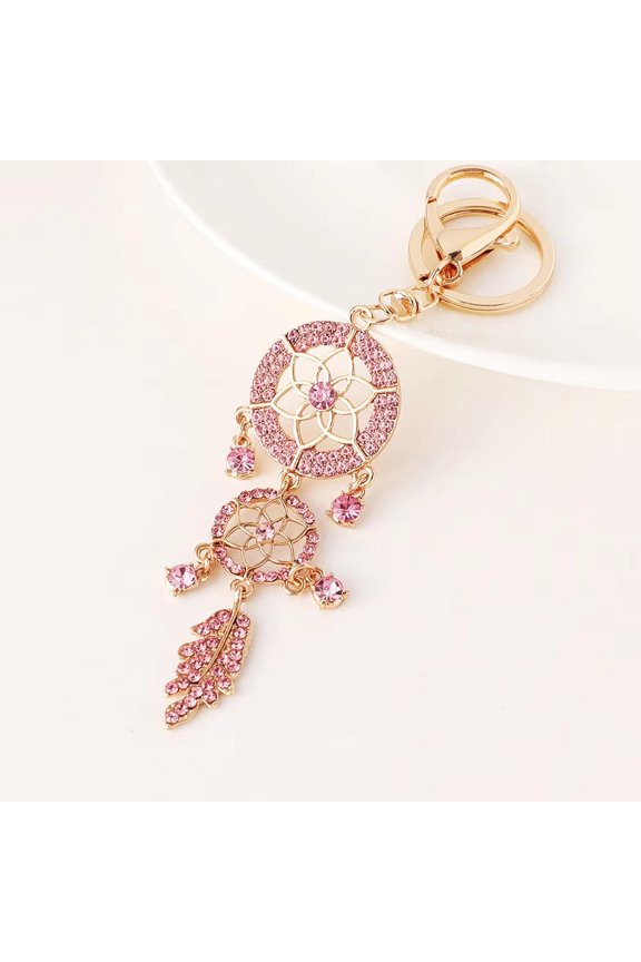 Trendy Vintage Dream Catcher Key Chain Alloy Feather Car Keychain Accessories Aesthetic Bag Pendant Women