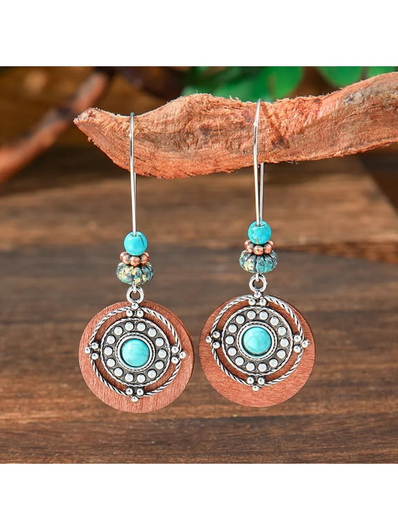 Trendy Vintage Geometric Drop Dangle Earrings Beads Boho Earrings