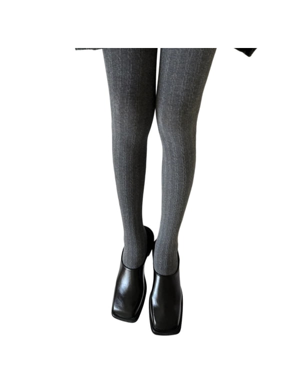 Vintage Twist Chain Striped Pattern Tights Cotton Blend Slimming Hosiery for Ladies Elegant Opaque Pantyhose