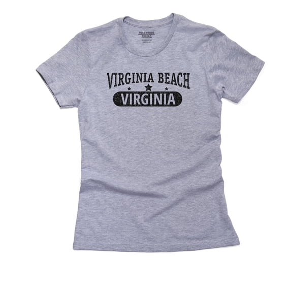 Trendy Virginia Beach, Virginia with Stars Women's Cotton Grey T-Shirt