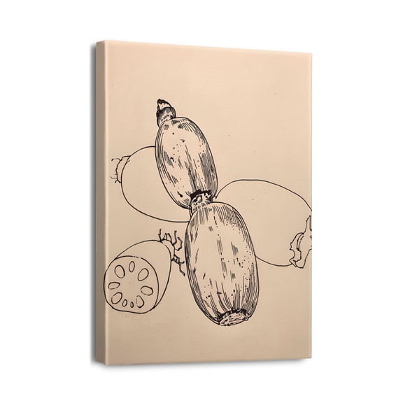 Trendy Wall Art 12x16 Black and White Sketch Canvas Posters, Aesthetic Kitchen and Home Decor