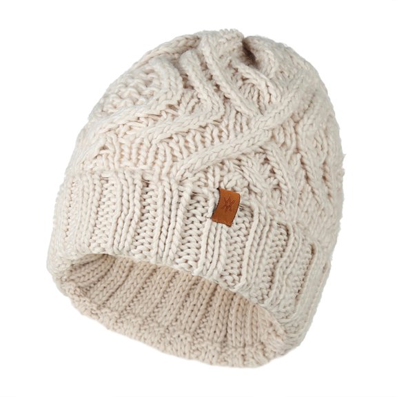 Trendy Warm Chunky Soft Stretch Cable Knit Beanie(Beige)
