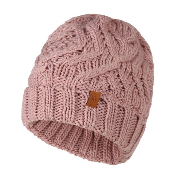 Trendy Warm Chunky Soft Stretch Cable Knit Beanie(Pink)