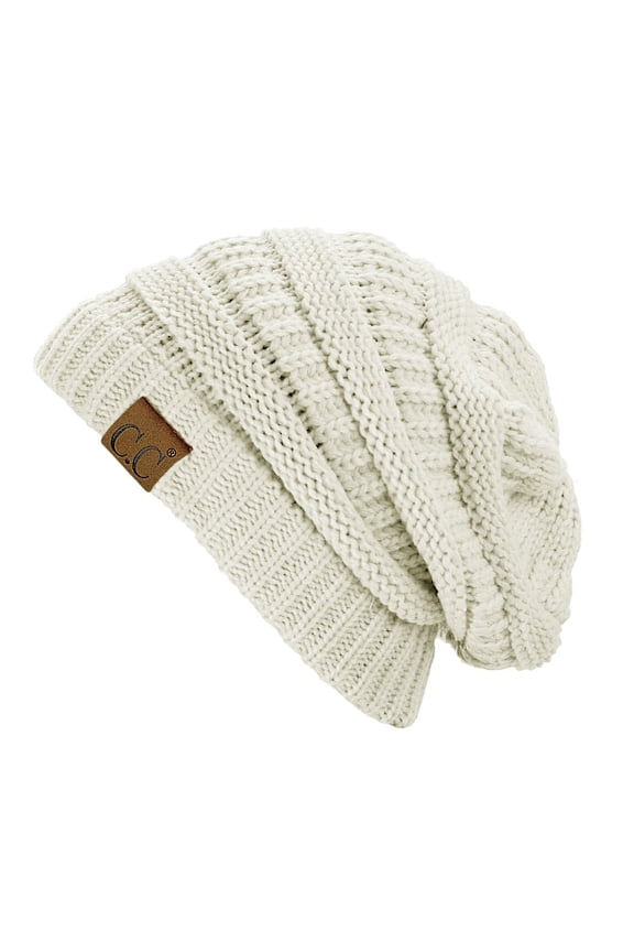 Trendy Warm Chunky Soft Stretch Cable Knit Beanie Skully