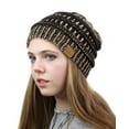 thumbnail image 1 of Trendy Warm Chunky Soft Stretch Cable Knit Slouchy Beanie Skully HAT20A-BK/Met. Gold, 1 of 3