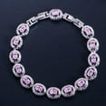 thumbnail image 1 of Trendy White Gold Cubic Zircon Allure Purple Round Women Dancing Party Bracelet, 1 of 9