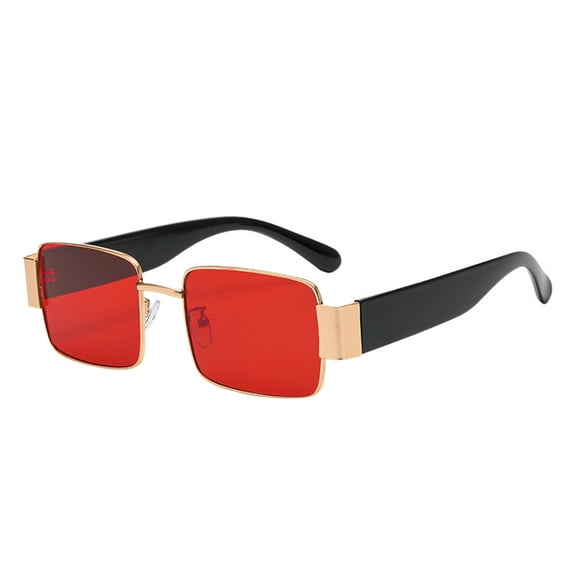 Trendy Wide Leg Metal Frame Sunglasses with UV Protection for Outdoor Events, Beach, and Casual Wear—Comfortable Fit, Adjustable Nose Pads, Durable Design