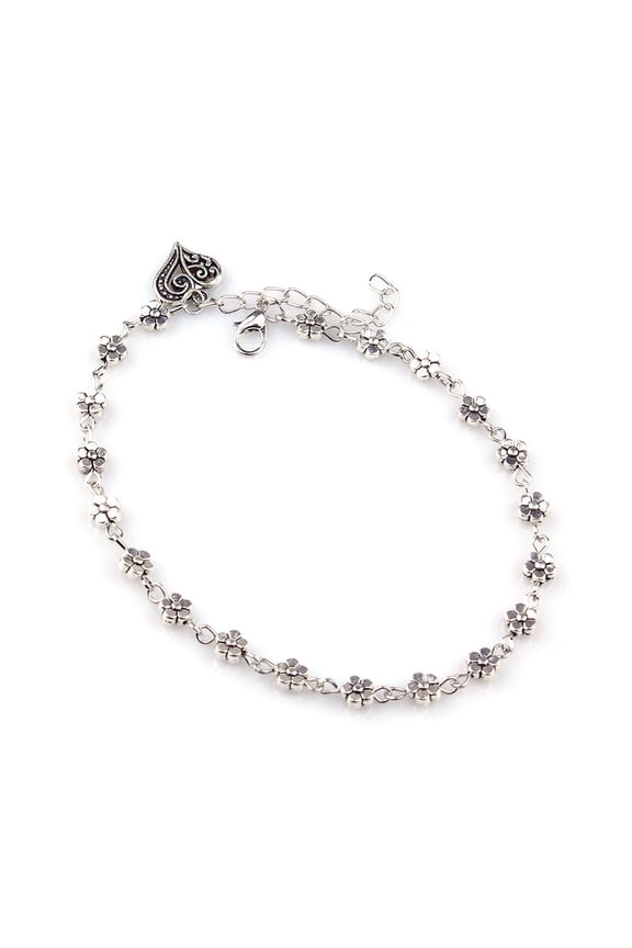 Trendy Women Chain Pendant Flower Silver Ankle Bracelet Foot Anklet