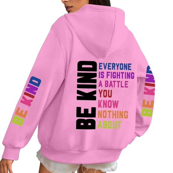 Trendy Women Hoodie Tops Streetwear y2k Long Sleeve Letter Print Oversize Loose Pullover Sweatshirts With Pocket