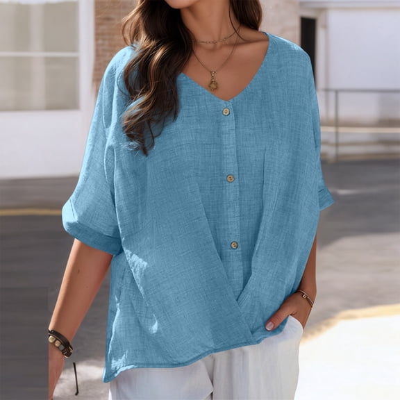 Trendy Women Shirts Casual V Neck Solid Color Tee For Summer Stylish Outfit Pair With Jeans And Casual Pants Easy Care Hand Or Machine Wash Womens Dressy Tee Shirts Sleeves for Women Long Sleeve