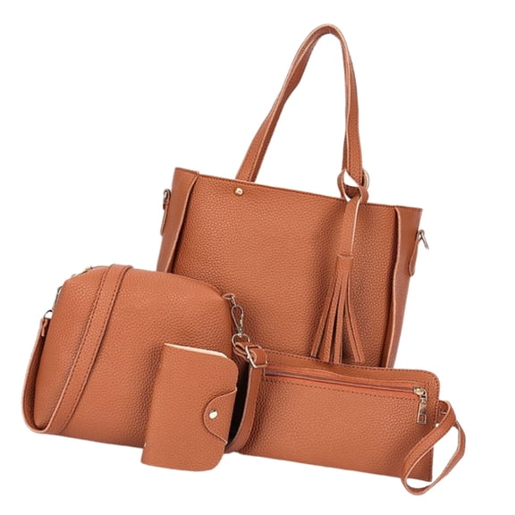 Trendy Women's 4Pcs PU Shoulder Bag Casual Handbag Crossbody Purse
