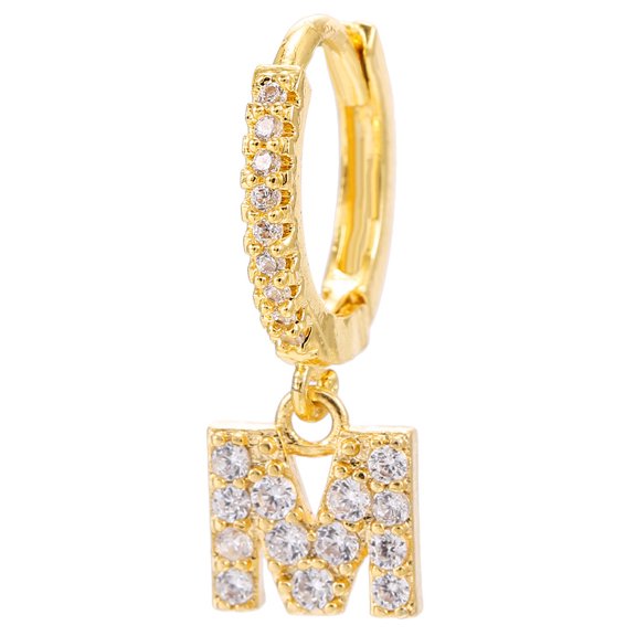 Trendy Women's Alphabet Initial Earrings - Fashionable Gold Plated Zircon Hoops