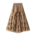 thumbnail image 1 of Trendy Women's High Waist A-Line Skirt - Lightweight Mesh Layered Design for Spring/Summer, 1 of 2