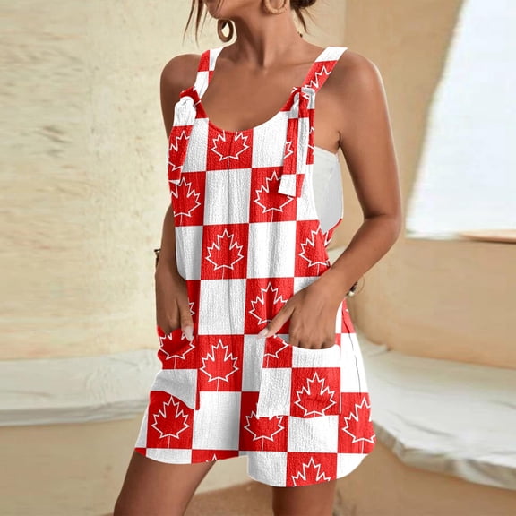 Trendy Women's Jumpsuit Summer Casual Stylish Printed Romper with Pockets Comfortable All-Day Wear for Women