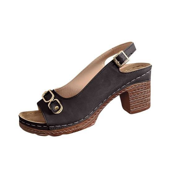 Trendy Women's Sandals for Everyday Comfort Open Toe Casual Footwear Ideal for Beach and Vacation Stylish Platform Sandals Women Wedge Slingback Wide on Adjustable Buckle Ankle Strap Shoes Wedges