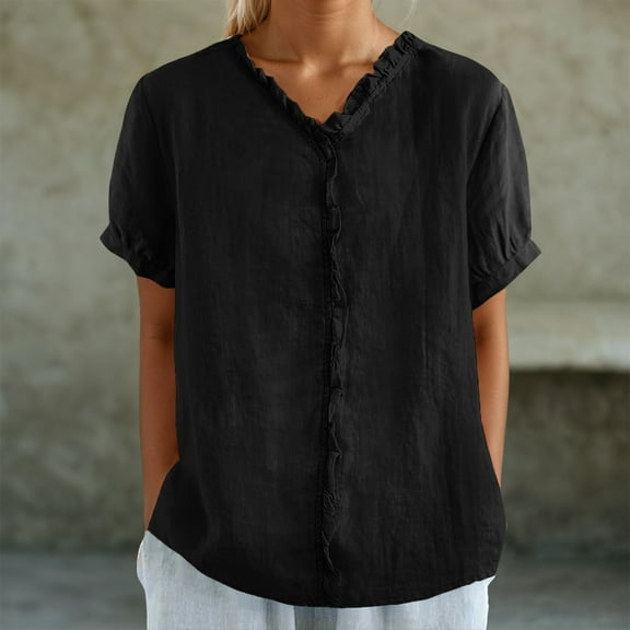 Trendy Women's Shirts With Lace Details For Everyday Wear For Summer Styling With Denim And Casual Pants Machine Washable Fashion Piece Button up Top plus Size Womens Shirts Plain Womens T Shirts