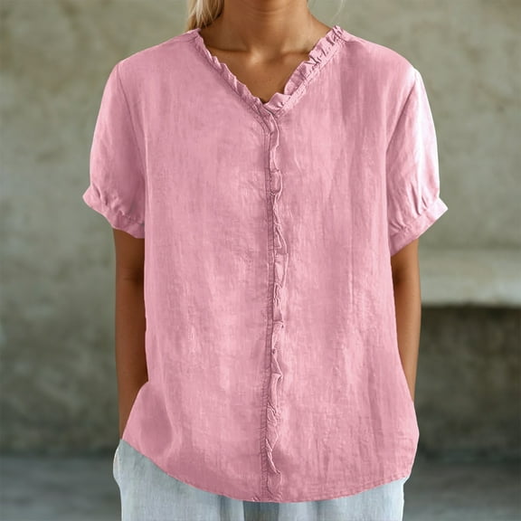 Trendy Women's Shirts With Lace Details For Everyday Wear For Summer Styling With Denim And Casual Pants Machine Washable Fashion Piece Button up Top plus Size Womens Shirts Plain Womens T Shirts