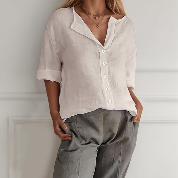 Trendy Women's Shirts For All Occasions Stylish And Comfortable Women's Dress Shirts For Casual Or Wear Slim Fit Button down Shirts for Women Jean Shirt Women Loose Fitting Tops for Women Elbow Tee