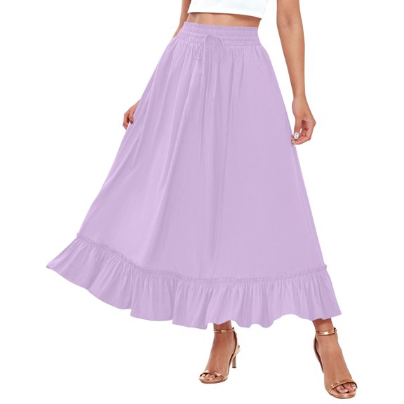 Trendy Women's Skirt Versatile For Beach And Casual Home Wear With Ruffled Two Layer Design For Spring And Summer Easy Care Options Included