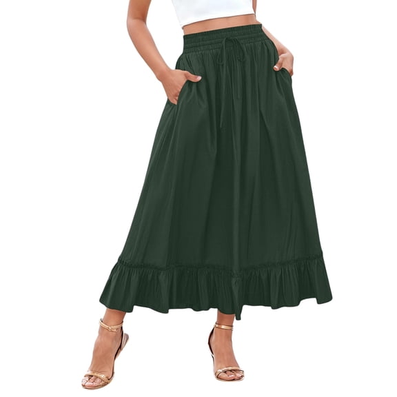 Trendy Women's Skirt Versatile For Beach And Casual Home Wear With Ruffled Two Layer Design For Spring And Summer Easy Care Options Included