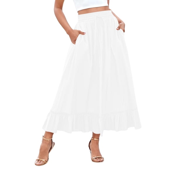 Trendy Women's Skirt Versatile For Beach And Casual Home Wear With Ruffled Two Layer Design For Spring And Summer Easy Care Options Included