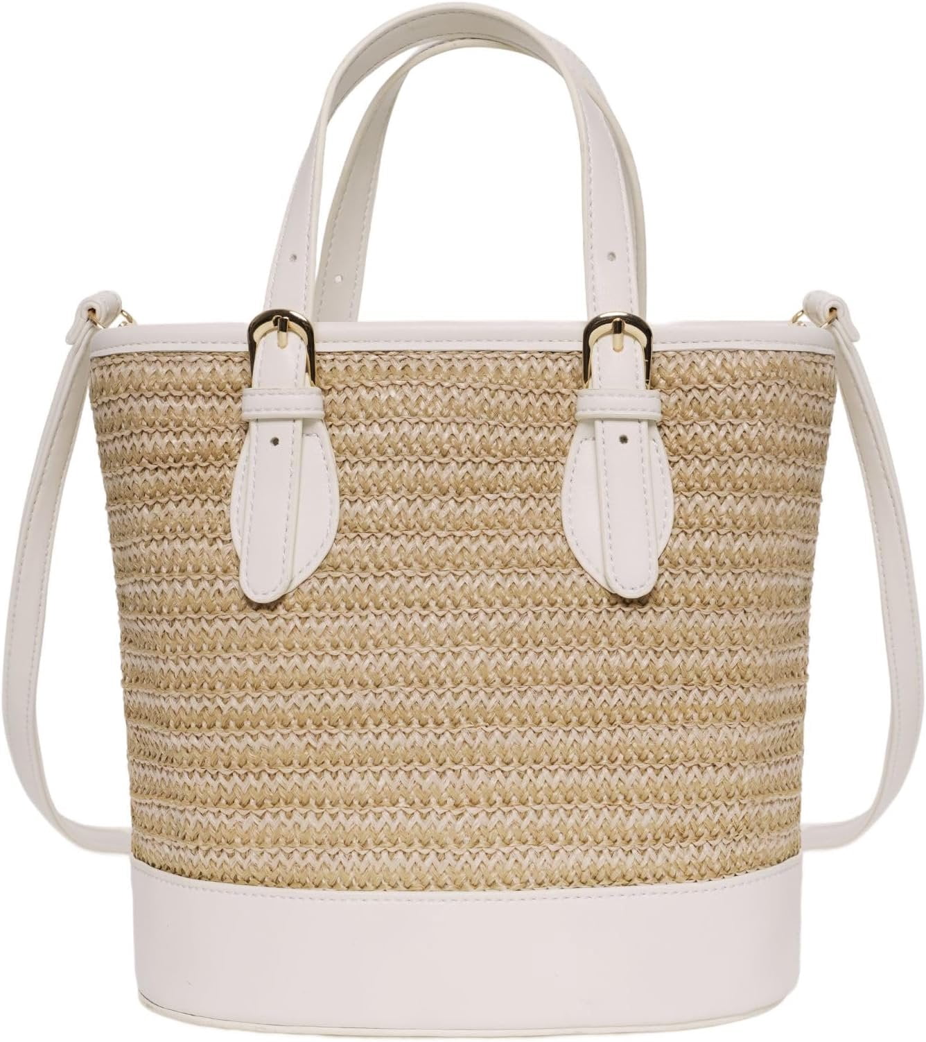 Trendy Women's Straw Bucket Bag Straw Crossbody Bags For Women Summer ...