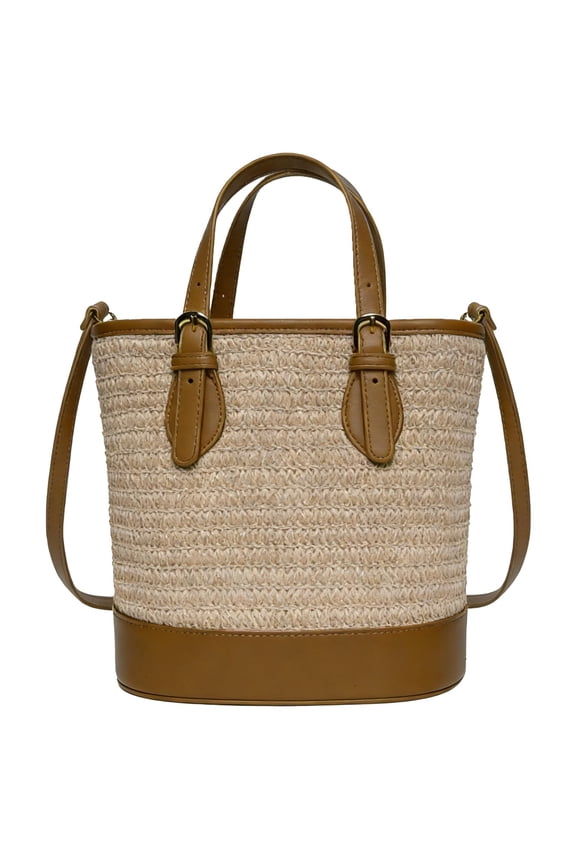 Trendy Women’s Straw Bucket Bag Straw Crossbody Bags For Women Summer Beach Clutch Travel Top-handle Shoulder Purse 2026