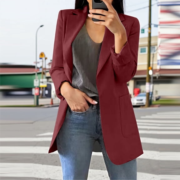 Trendy Women's and Suit Jackets for Casual and Workwear Stylish Open Front Long Sleeve Cardigan with Lace Detailing