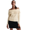 thumbnail image 1 of Trendy Womens Off The Shoulder Sweater with Handemade Fringe Fall Fashion Sweaters for Going Out, 1 of 8