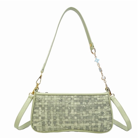 Trendy Woven Underarm Crossbody Bag for Women, Stylish Small Shoulder Bag - PU Fabric Daily Casual Matching Bag, Street Fashion Removable Strap Handheld Mini Purse
