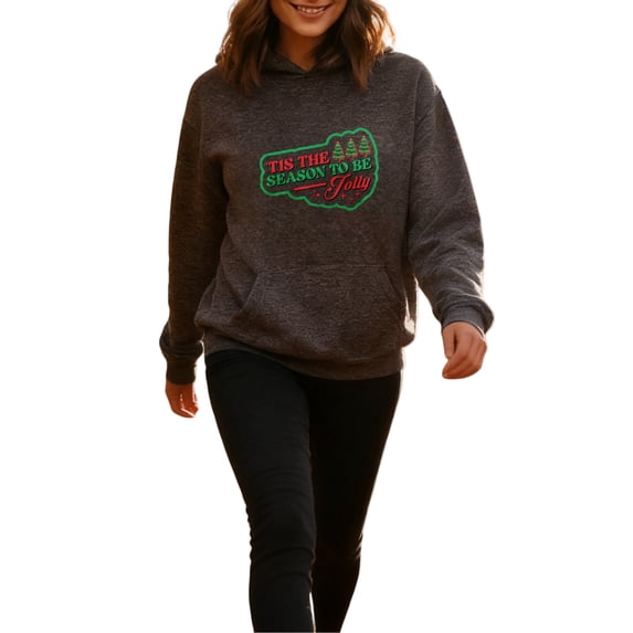 Trendy Xmas Christmas Hoodie for Men Women, Holiday Pullover Hooded Sweatshirt, Cozy Cotton Poly Blend, Funny Winter Xmas Gift Outfit
