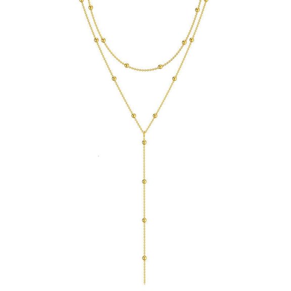 Trendy Y Drop Layer Necklace With Intricate Fringe Detailing Comfortable Alloy Crafted for Versatile Styling