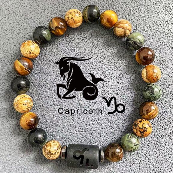 Trendy Zodiac Bracelet - Black Obsidian and Natural Tiger Eye Beaded Bracelet for Men
