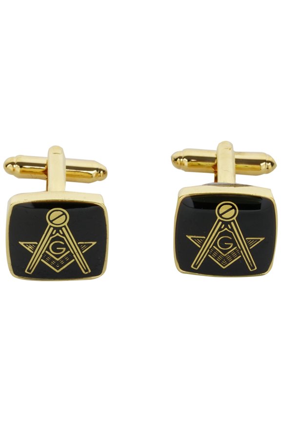 Masonic Freemason Cufflinks and Tuxedo Studs Set, Tuxedo Shirt Square Cufflinks Set, Comes in Velvet Gift Box