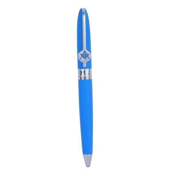Trendy Zone 21 Masonic Official Ballpoint Pen in Blue, Black Ink Pen, With Rubberized Finish and Engraved Logo - Writing Instrument for Members of the Masonic Order - Gift Set