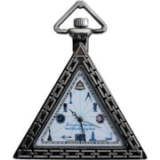 Trendy Zone 21 Masonic Triangular Case Pocket Alloy Metal Watch with Chain