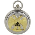 thumbnail image 1 of Trendy Zone 21 Pocket Watch with 2-Heads Embossed Eagle with Blue color Compass/Square logo in the center and Gift Box Memorable Gift for Men & Women, 1 of 8