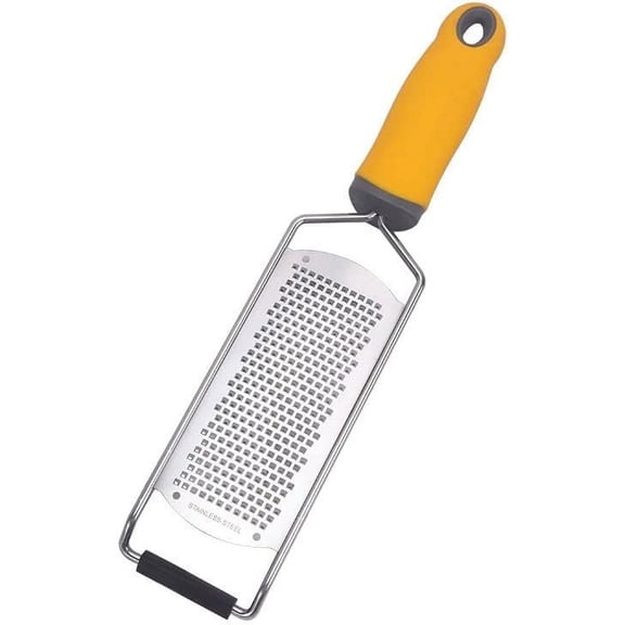 Trendy Zone 21 Premium Lemon Zester Cheese Grater & Vegetable Grater, Razor-Sharp Stainless Steel Blade, Protective Cover and Cleaning Brush, Dishwasher Safe, Must Have Soft Grip Kitchen Tool - Yellow