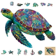 Trendy Zone 21 Sea Turtle Jigsaw Wooden Puzzle | 200 Uniquely Shaped Pieces | Creative Artistic Gift for All Ages | Challenging Family Fun & Brain-Boosting Activity
