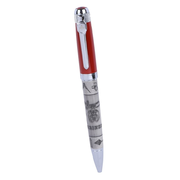 Trendy Zone 21 Shriner's Official Black Ink Ballpoint Pen, With Embossed Logo and Masonic Symbols - Gift Set for Members of the Masonic Order or Collectors