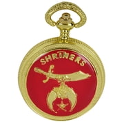 Trendy Zone 21 Shriners Pocket Watch Pocket Watch with 14  Long Chain 3 Black Hand, with Japanese Quartz Movement and Gift Box Memorable Gift for Men & Women