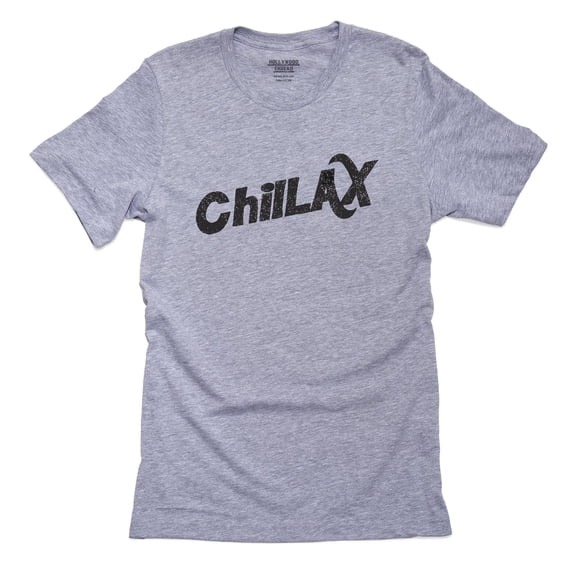 Trendy and Cool Chillax Lacrosse Font Graphic Men's Grey T-Shirt