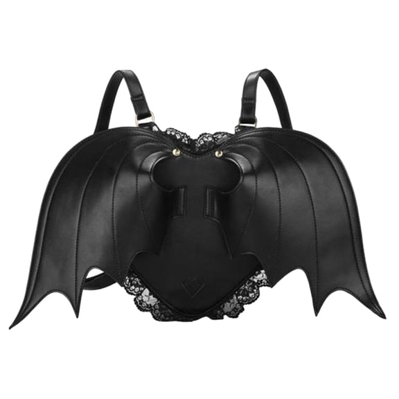 Trendy and Versatile Devil Bat Travel Backpack Gothic Rucksack PU Daypack Show Your Fashionable